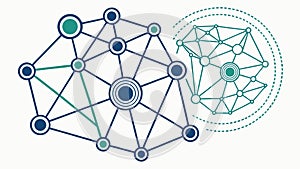 Abstract Network Globe Data Connection Vector Illustration, vector design Generative AI