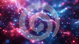 Abstract Network of Glowing Dots and Lines - Generative AI