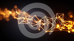 Abstract network of glowing lines and dots on a dark background.