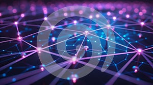 Abstract Network Of Glowing Nodes And Lines, Artificial Intelligence