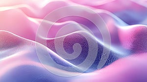 Abstract glowing particle waves creating a digital data surface