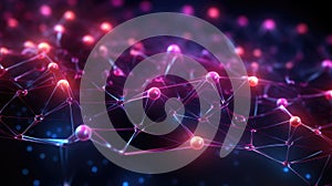 Abstract Network of Glowing Spheres and Lines