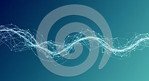 Abstract network of glowing white dots and lines