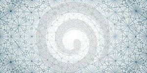 Abstract network graphic interconnected nodes and lines forming a complex geometric pattern. Generative AI