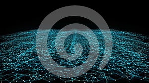 Abstract Network Grid Background, Artificial Intelligence Connection, Digital Data Visualization