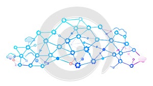 Abstract Network Grid, Clean Digital Connectivity, vector design Generative AI