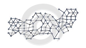 Abstract Network Grid Data Connection Points Vector, vector design Generative AI