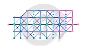 Abstract Network Grid Nodes Connected Data Visualization Vector, vector design Generative AI