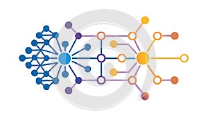 Abstract Network Hub with Connections, Digital Tech Vector, vector design Generative AI