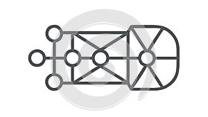 Abstract Network Icon with Connected Nodes, Data and AI Concept, vector design Generative AI