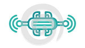 Abstract Network Interconnected Data Flow Icon, vector design Generative AI