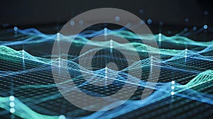 Abstract network of interconnected digital pathways