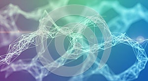 Abstract Network of Interconnected Lines and Nodes with a Colorful Gradient Background connection