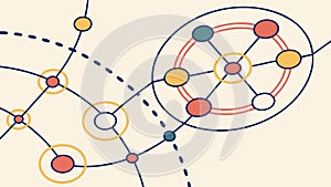 Abstract network of interconnected nodes, complex data visualization, vector design Generative AI