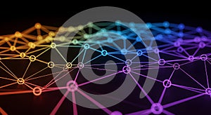 Abstract Network of Interconnected Nodes Data, Connections, and Digital Transformation