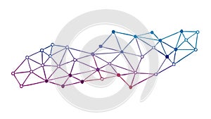 Abstract Network with Interconnected Nodes and Dynamic Lines, vector design Generative AI