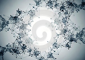 Abstract Network of Interconnected Nodes and Lines Forming a Complex Structure