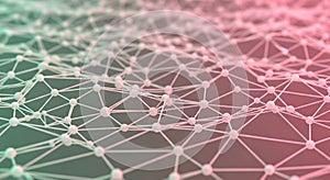 Abstract network of interconnected nodes and lines, representing data connections