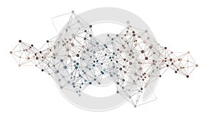 Abstract network of interconnected nodes and lines, representing digital data flow and connectivity