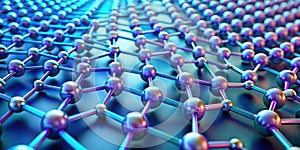 Abstract network of interconnected spheres representing molecular structure. Generative AI