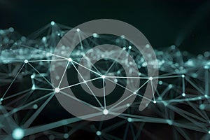 Abstract network of interlinked glowing lines, technology background, digital connectivity