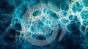 Abstract Network of Intertwined White Lines on a Blue Background