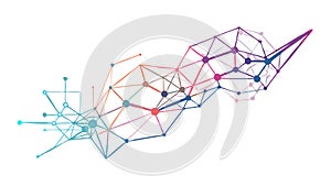 Abstract network lines vector, geometric data flow connection. vector design Generative AI