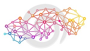 Abstract Network Map: Interconnected Data Visualization, vector design Generative AI