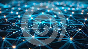 Abstract Network Mesh - Connection Of Data Points, Neural Net Concept