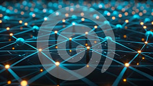 Abstract Network Mesh Of Glowing Dots And Lines - Data Connection