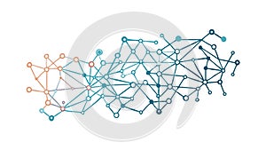 Abstract Network Mesh Pattern, Interconnected Digital Design Element, vector design Generative AI