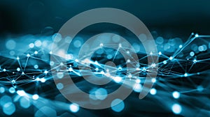 Abstract Network: Modern Technology Background, Data Connection, AI, Artificial Intelligence, Blockchain