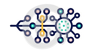 Abstract Network Molecule Connection, vector design Generative AI