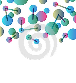 Abstract network and networking concept with colorful dots connected by lines