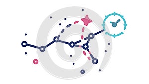 Abstract Network Node Connection Art, vector design Generative AI