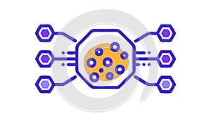 Abstract Network Node with Connections. Digital Communication. vector design Generative AI