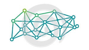 Abstract Network Node Linkages Icon, Connectivity Data Flow, vector design Generative AI