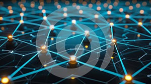 Abstract Network Nodes And Connection Lines, Internet Structure