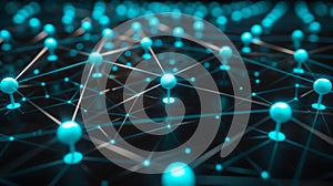 Abstract Network Nodes, Connection System, Technology Concept, Interlinked Points