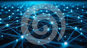 Abstract Network Nodes Connection System Visualization