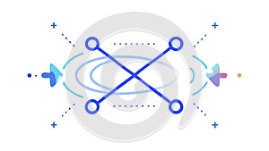 Abstract Network Nodes Connectivity Outline Icon, vector design Generative AI