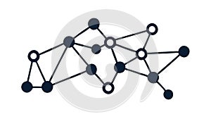 Abstract Network Nodes: Digital Connections Data Flow, vector design Generative AI