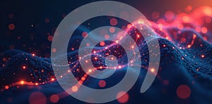 Abstract network nodes glowing  connected lines  technology background  network background