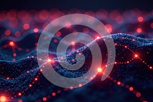 Abstract network nodes glowing  futuristic digital data streams  circuit  stream  network background