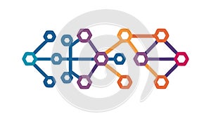 Abstract Network Nodes Icon, Connection and Technology, vector design Generative AI