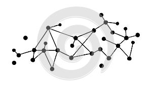 Abstract network nodes, interconnected digital system, vector design Generative AI