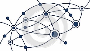 Abstract Network Nodes Vector Graphic, Connectivity and Data Flow Generative AI