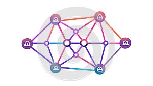 Abstract network nodes vector, interconnected data flow illustration. vector design Generative AI