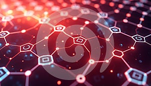 Abstract network nodes, connection and data concept, Stock Photo, Generative AI