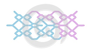 Abstract network pattern with flowing lines and gradient nodes, vector design Generative AI